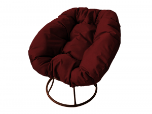 Кресло Пончик без ротанга бордовая подушка