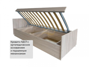 Кровать ЛДСП с ПМ и прямой спинкой 700*1900 мм