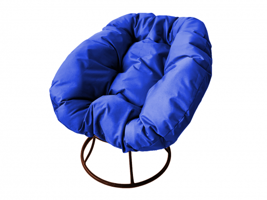 Кресло Пончик без ротанга синяя подушка