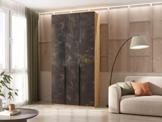 Шкаф 3-х створчатый 1200 Марвэл Мальта грей, Дуб крафт